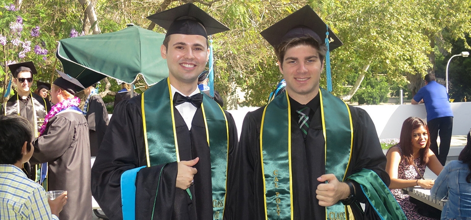 Two happy grad students