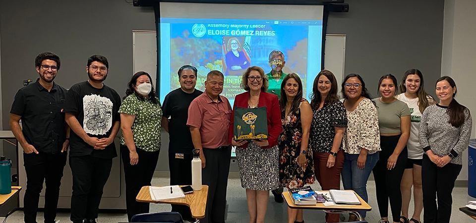 MPA students meet with Assembly Majority Leader Eloise Gomez Reyes