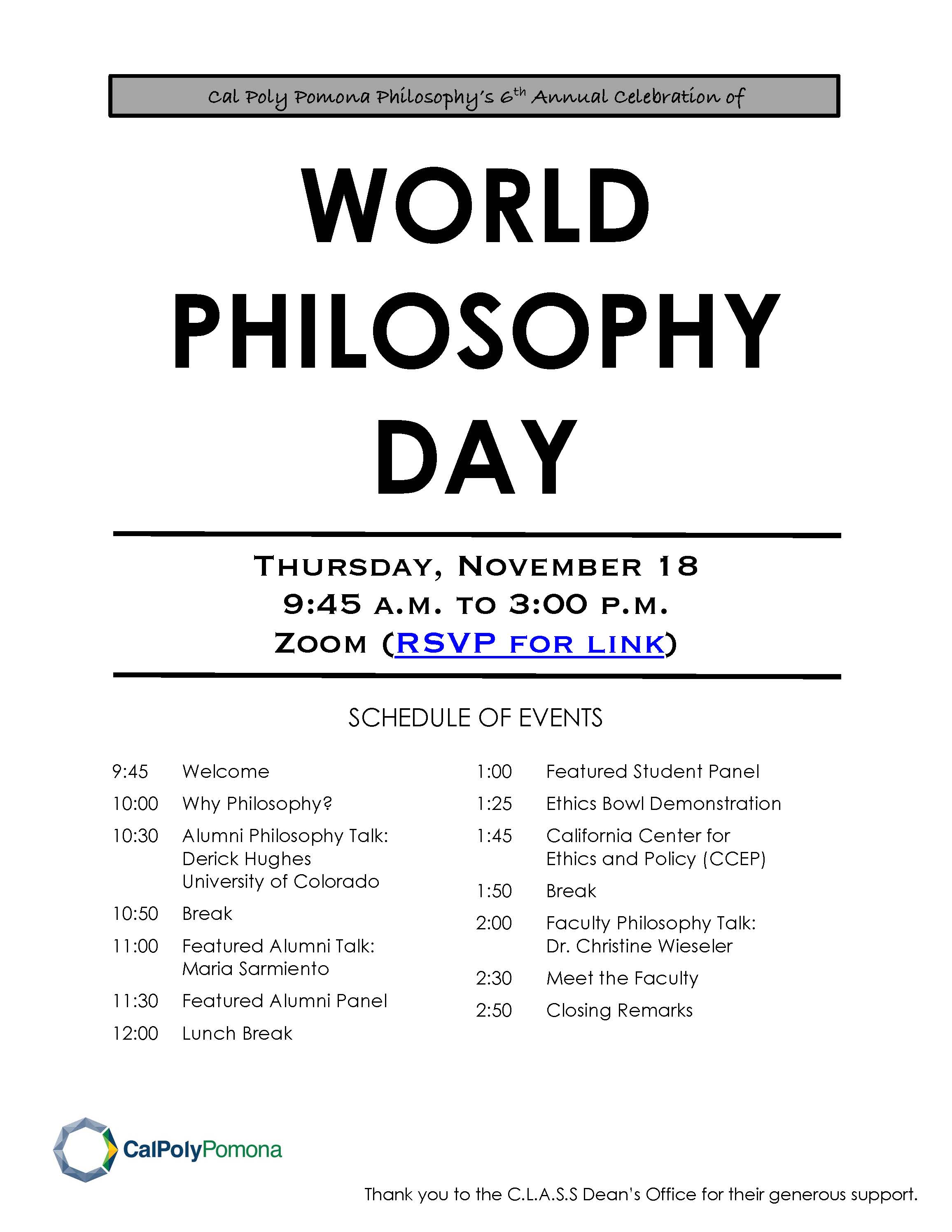 2021 World Philosophy Day Schedule