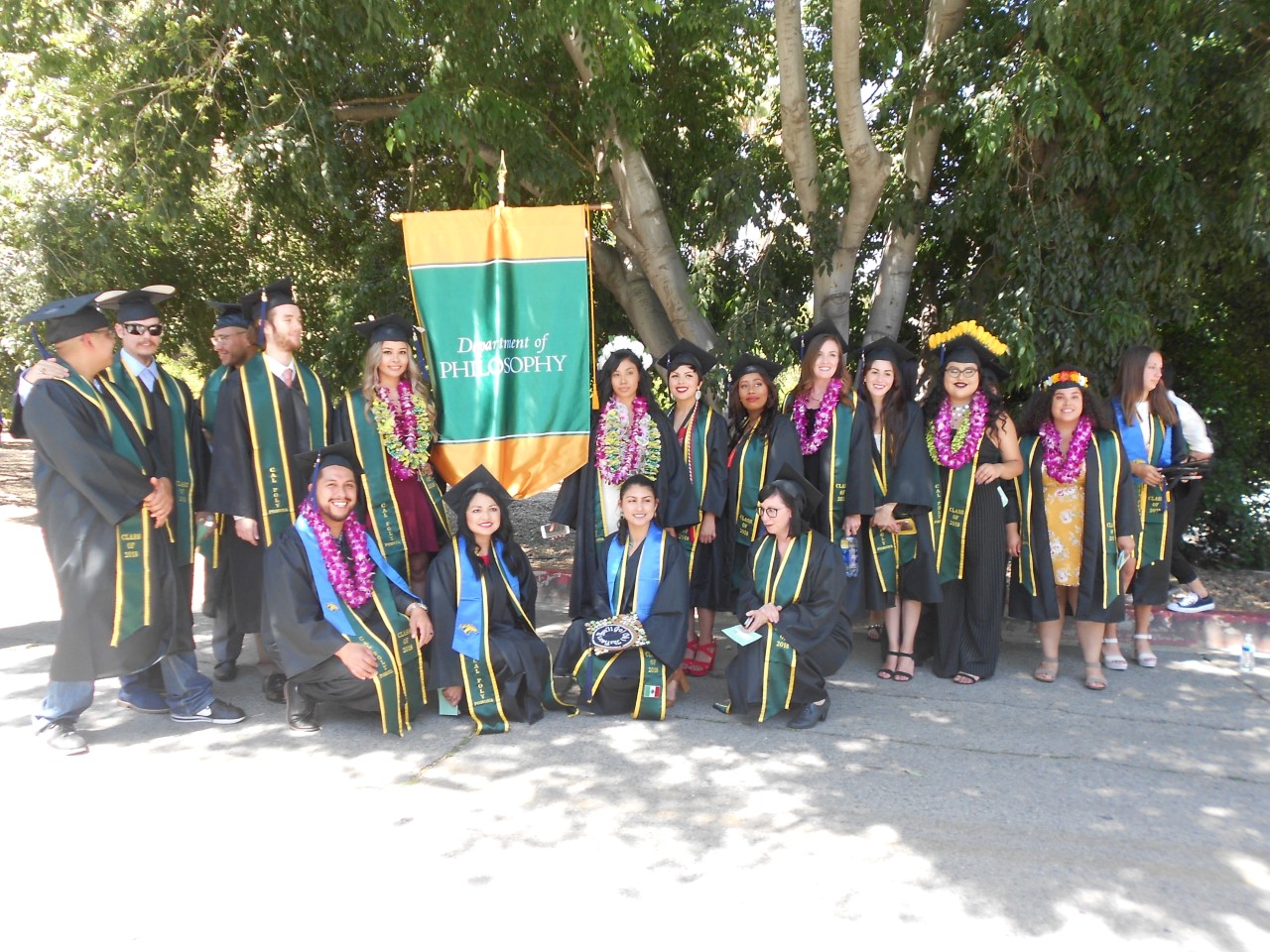 Photo of CPP philosophy faculty and graduating students from the spring 2018
