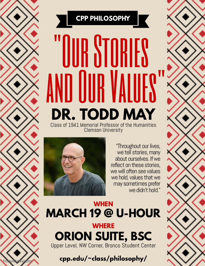 Flyer for Todd May's talk