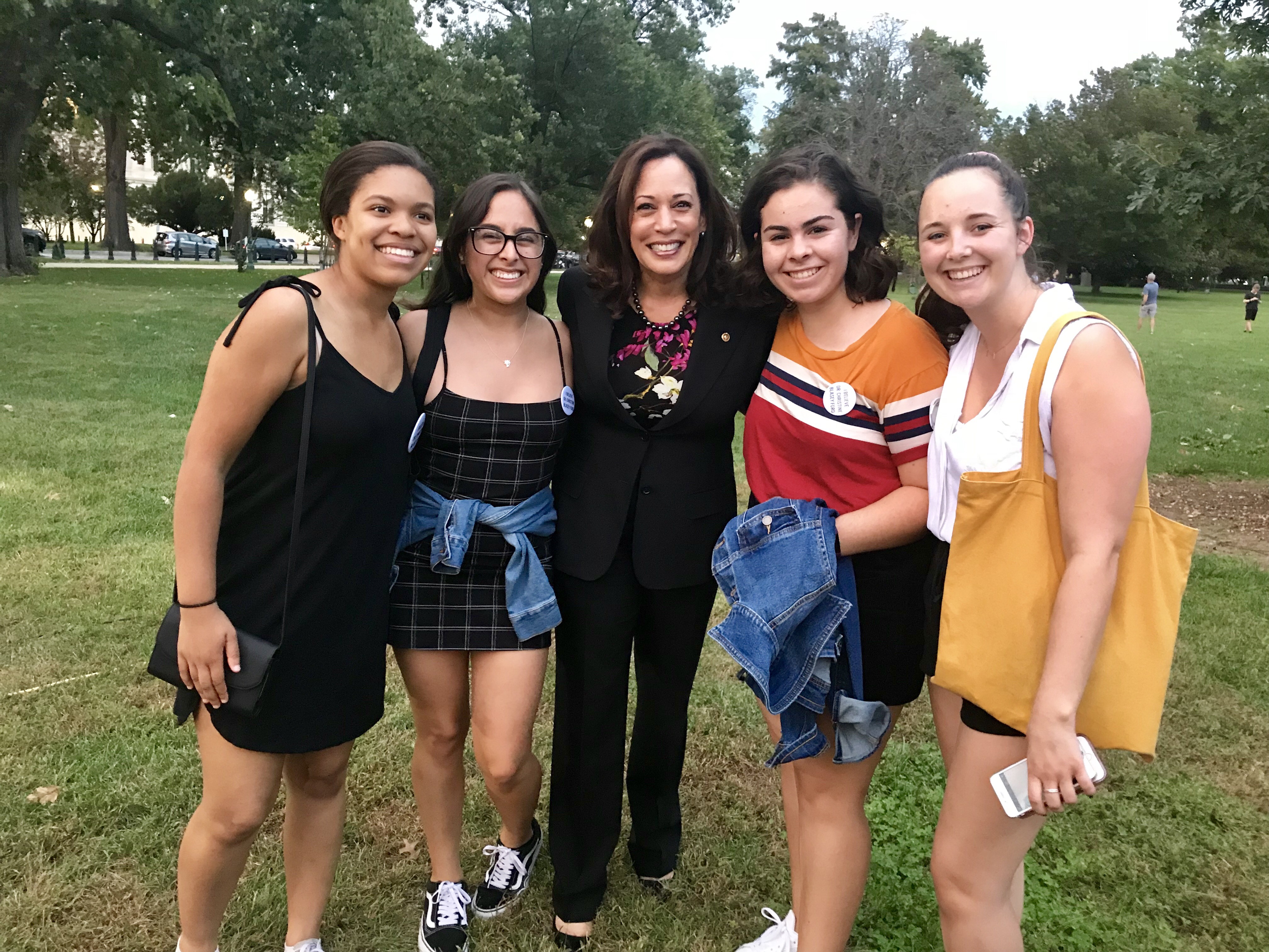 Philosophy major and Panetta intern Valerie Marquez with California Senator Kamala Harris