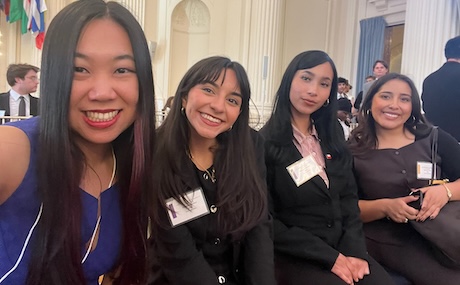 Professor Mendoza with students