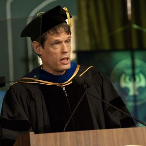 Peter Ross giving outstanding advisor address