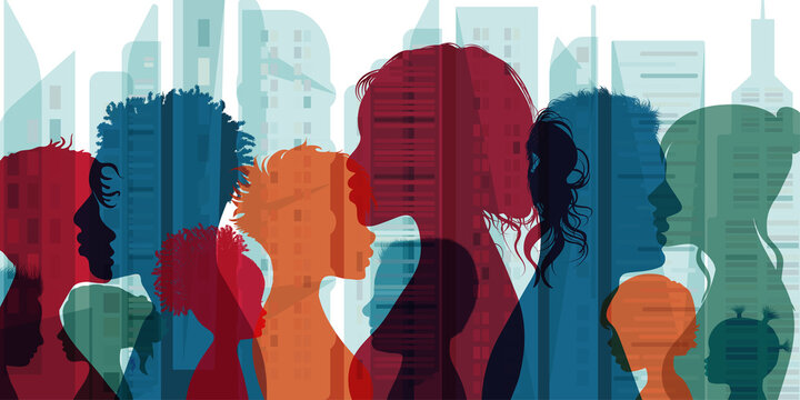 silhouettes of diverse people 