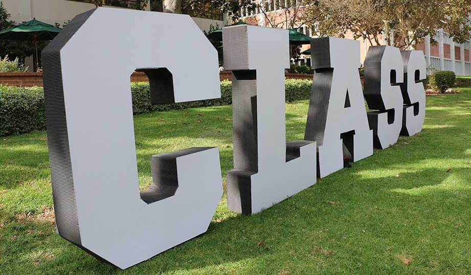 CLASS Letters in front of Building 5