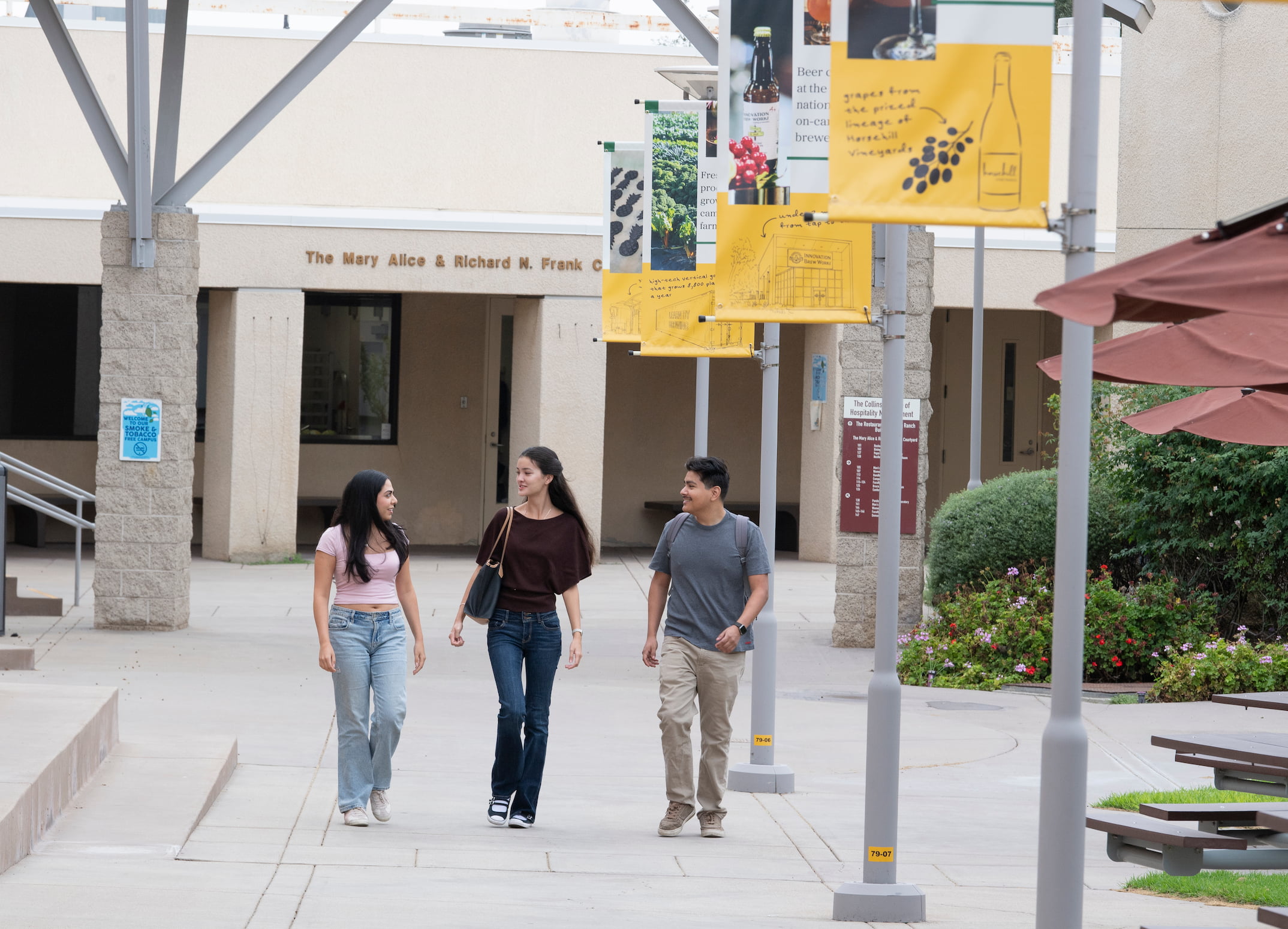 picture of collins students walking with each other