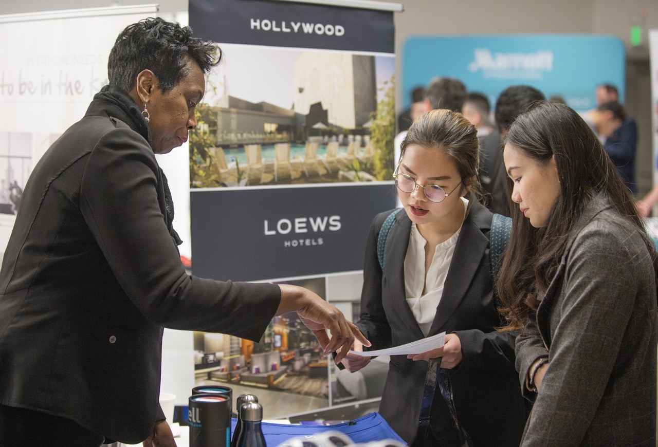 Students at career expo