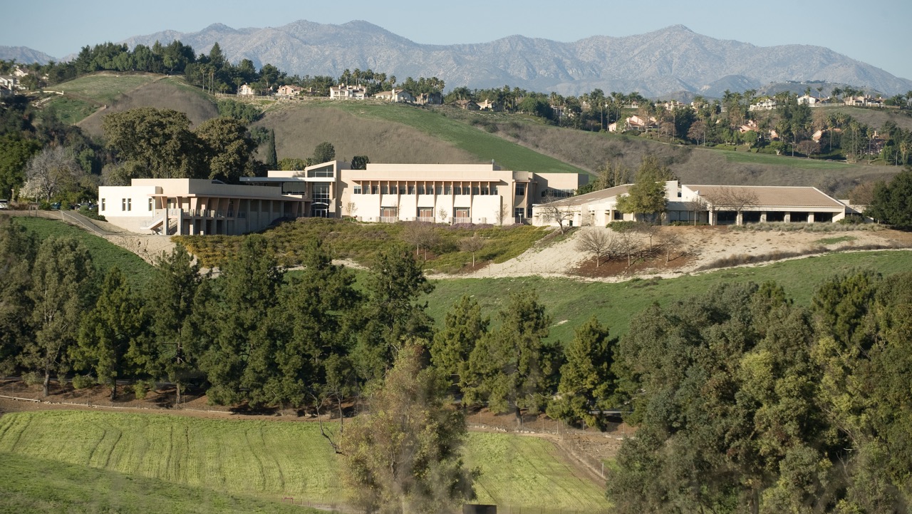 Collins College on a green hillside