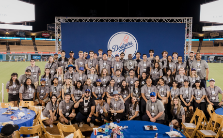 Group of hospitality management students at the dodgers all-access event