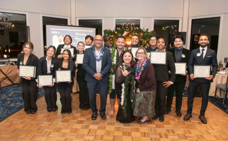 A group photo at the Island Swirl launch party.