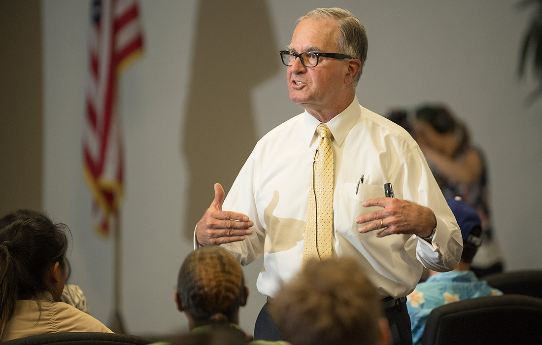 Gregg Patterson speaks at Kellogg West as part of the Frank Lectureship Series at the Collins College 