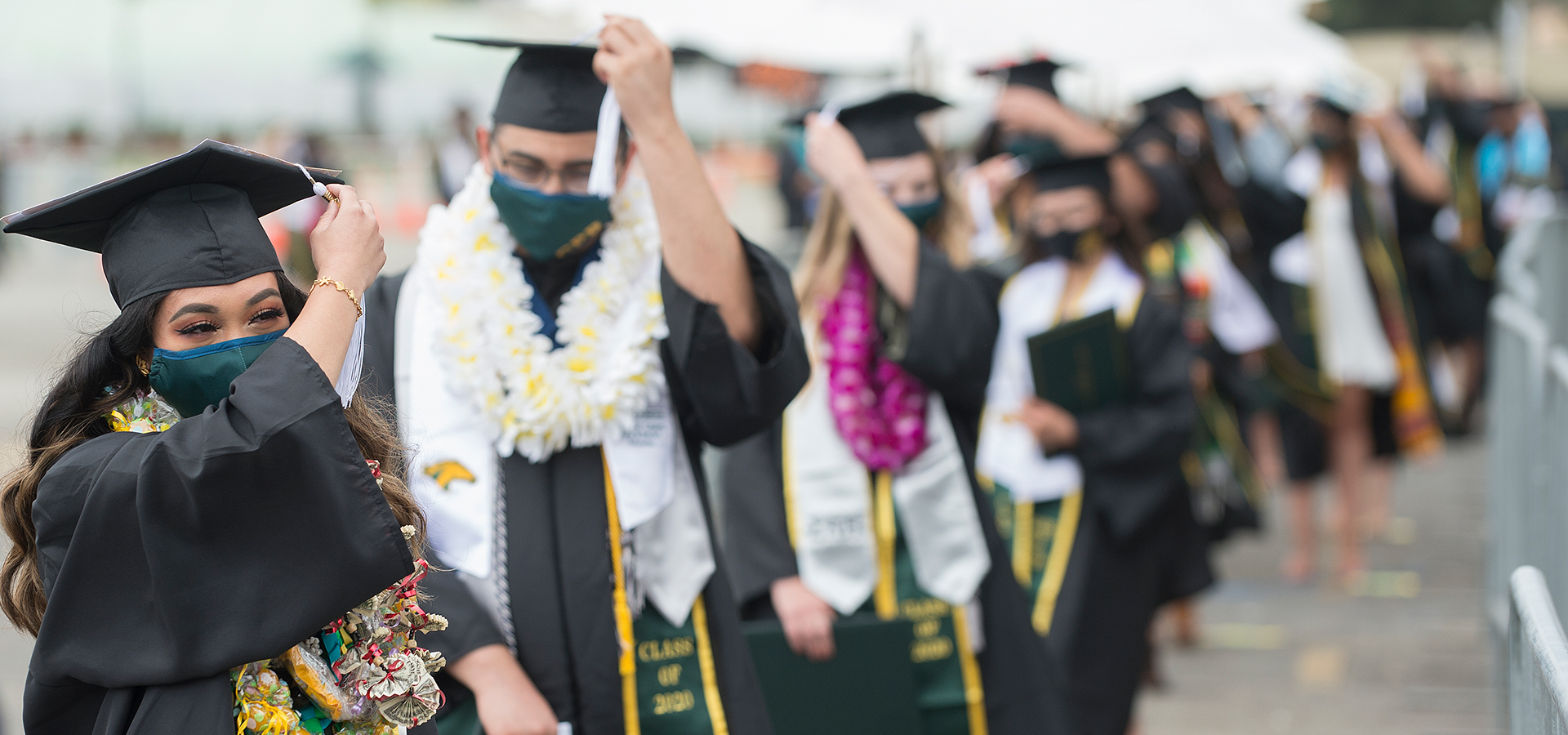 A female graduate turning her tassel