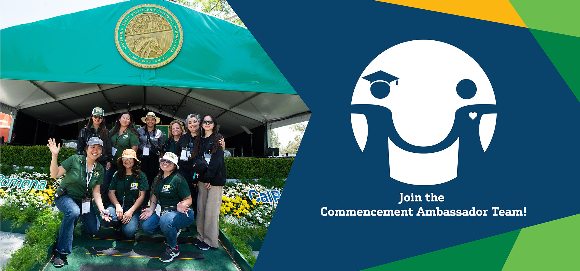 The ambassador team pose for a photo during the commencement ceremonies in 2021.