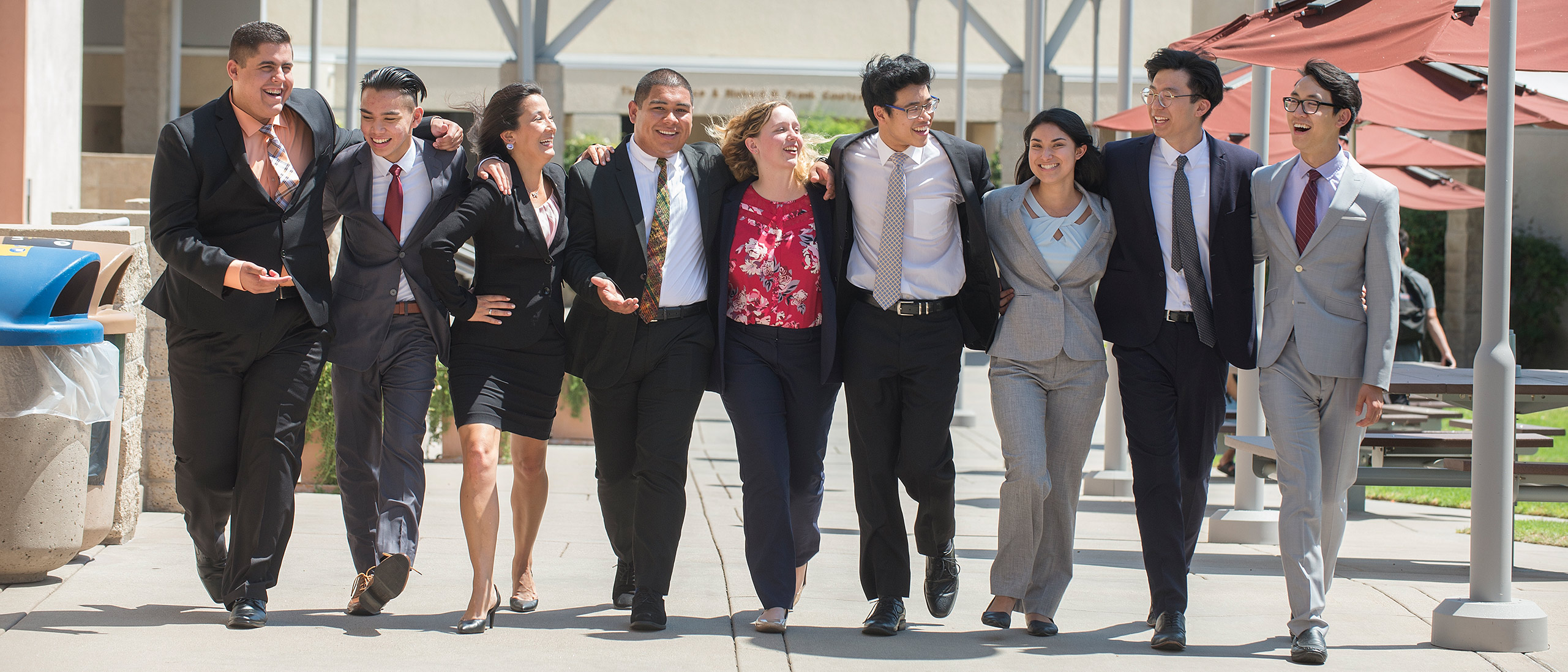 hospitality students walking