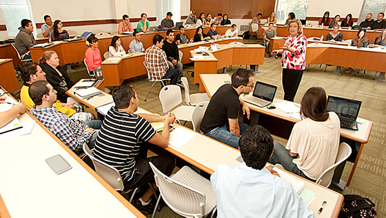 student in classroom