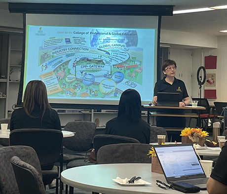 CPGE dean presenting