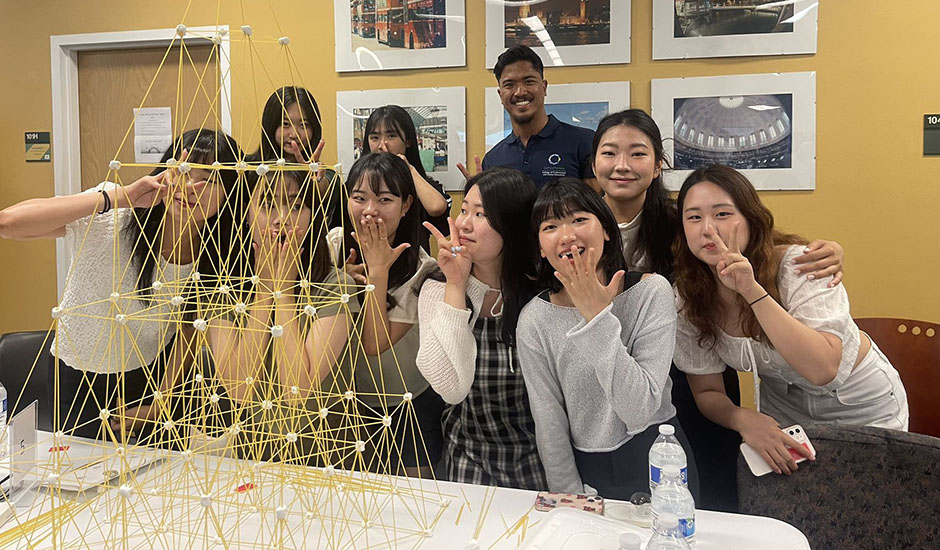 group of international students