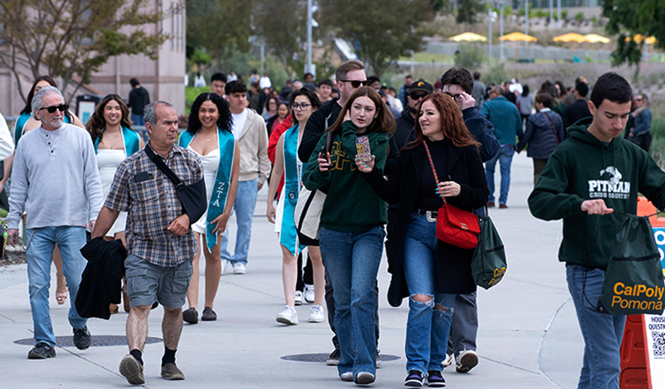 Students walking on campus