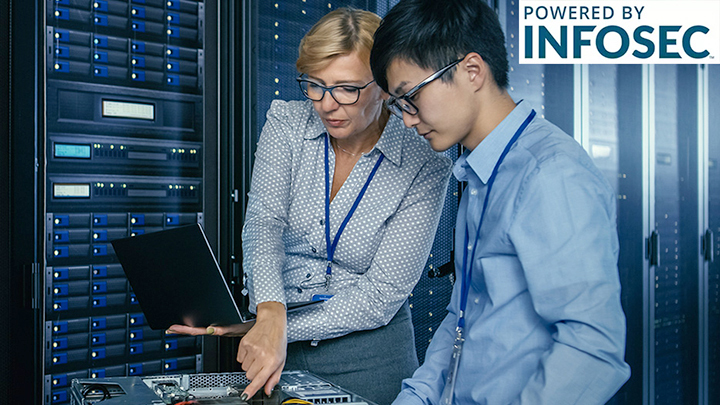 two people working in a tech room