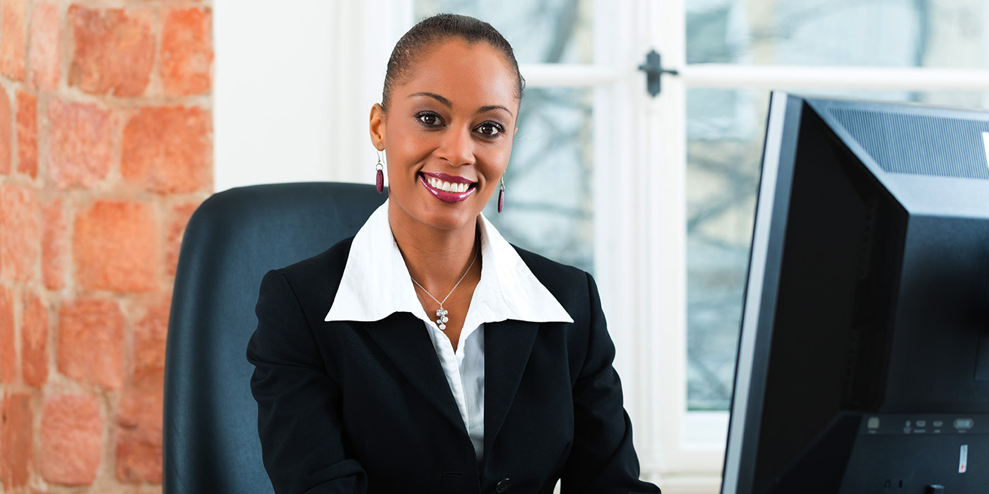 Paralegal at her desk