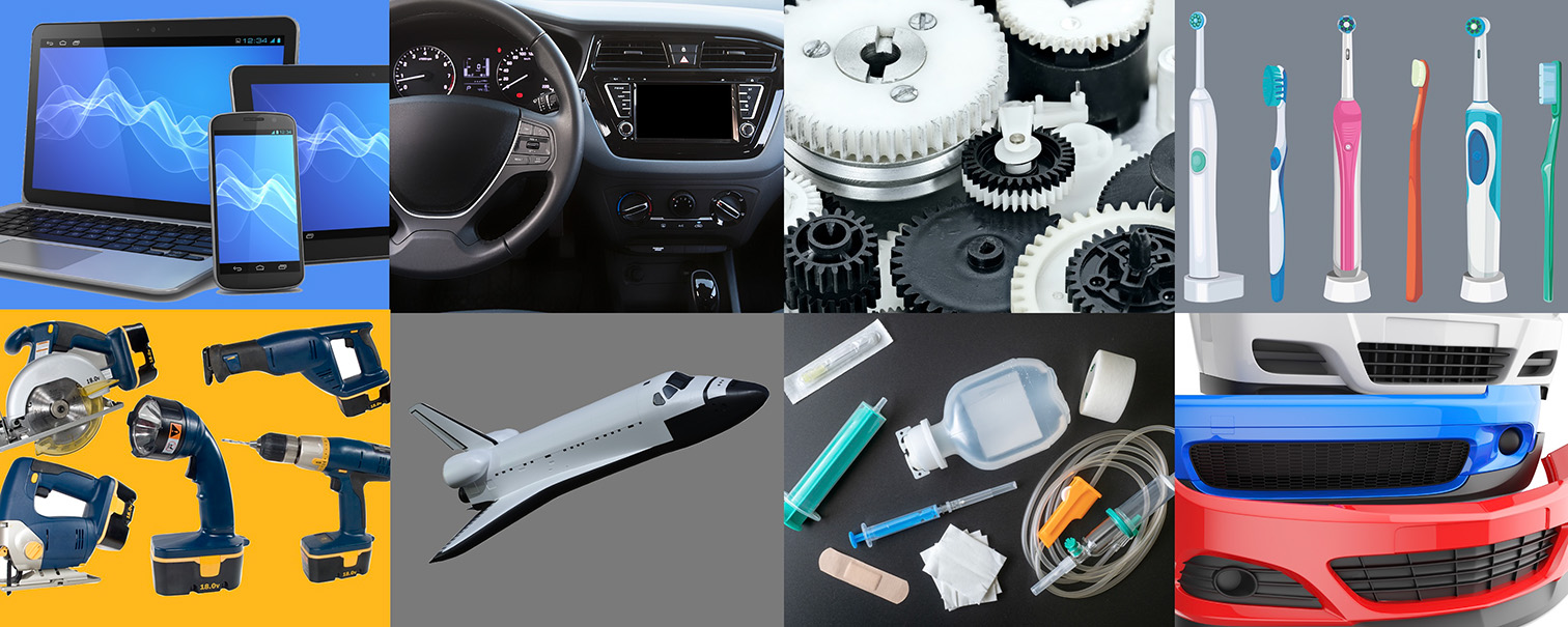 collage of different plastic materials