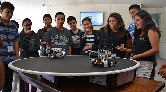 students and robots