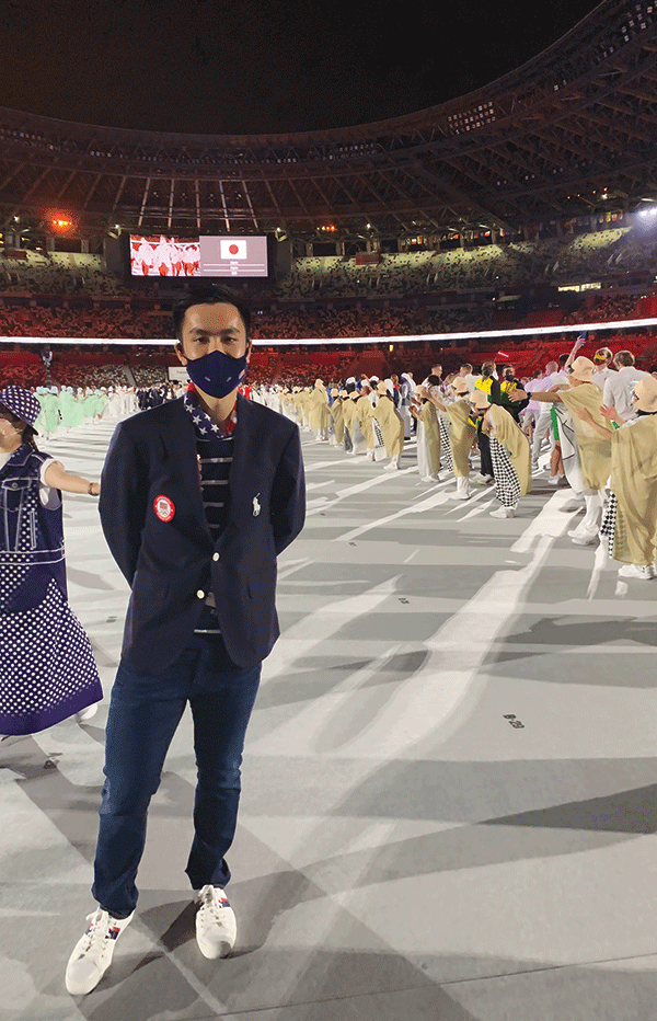 Timothy Lam at Olympic Village in Tokyo