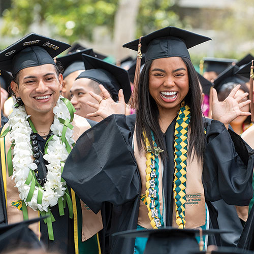 CBA students celebrate during the 2022 commencement ceremonies.