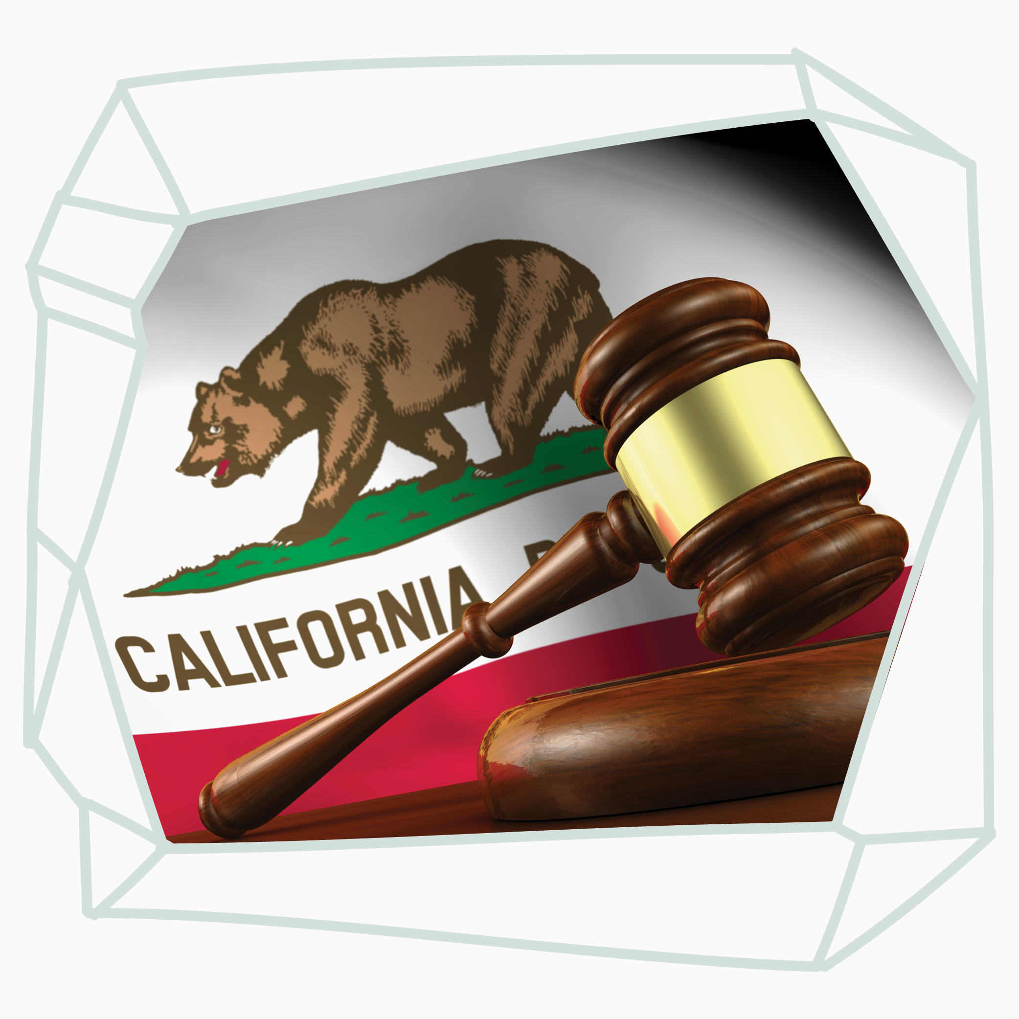 A California flag and gavel