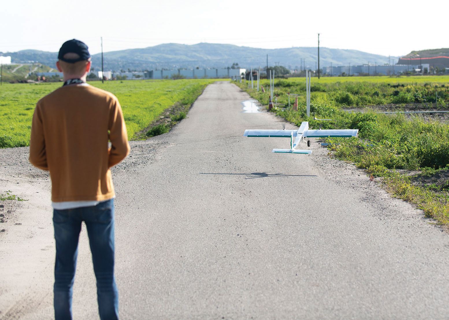 JT Zasadzinski flies a model airplane