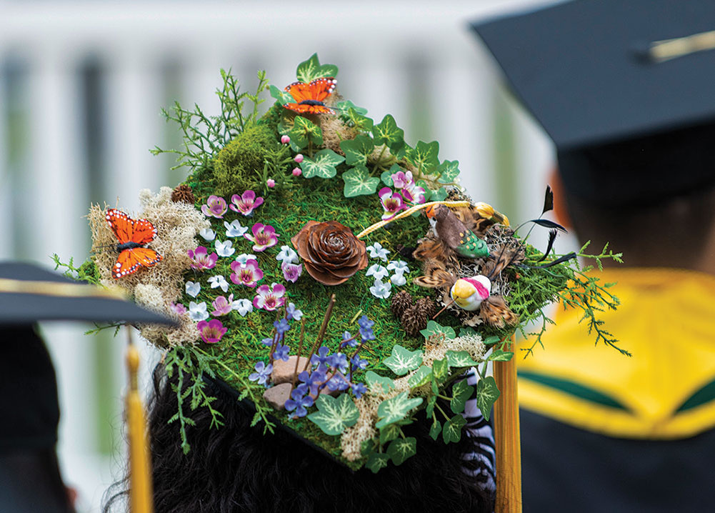 Mortarboard with garden