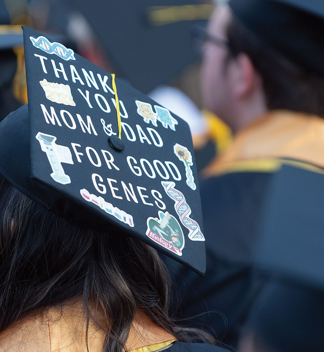 Mortarboard with Thank You Mom and Dad for Good Genes