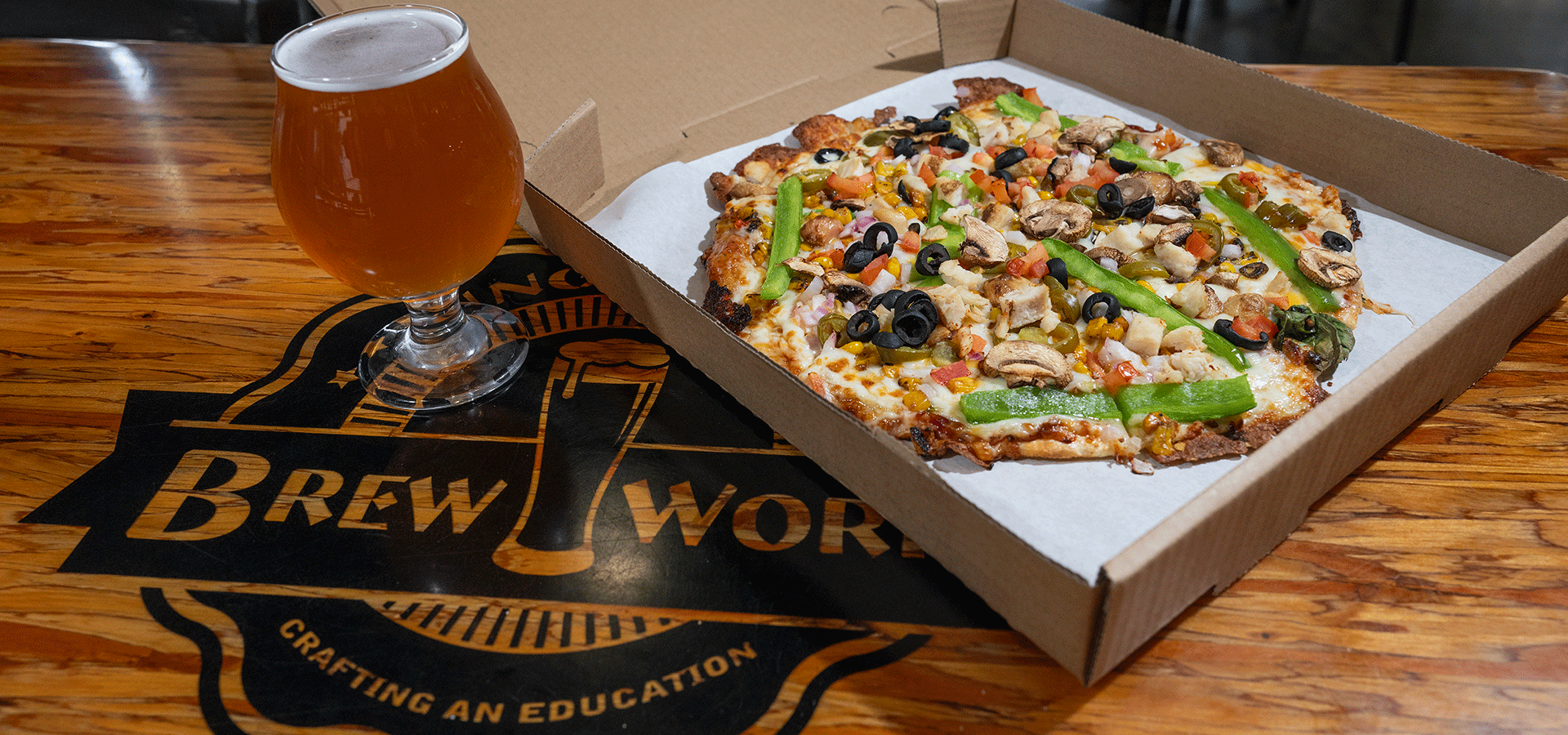 BrewWorks pizza and beer at Innovation BrewWorks