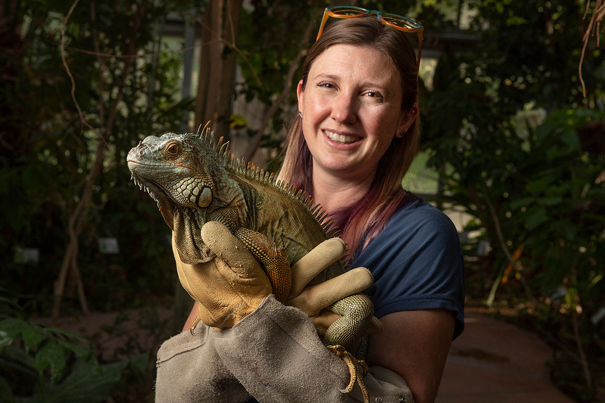 Jennifer Alexander holding Galileo