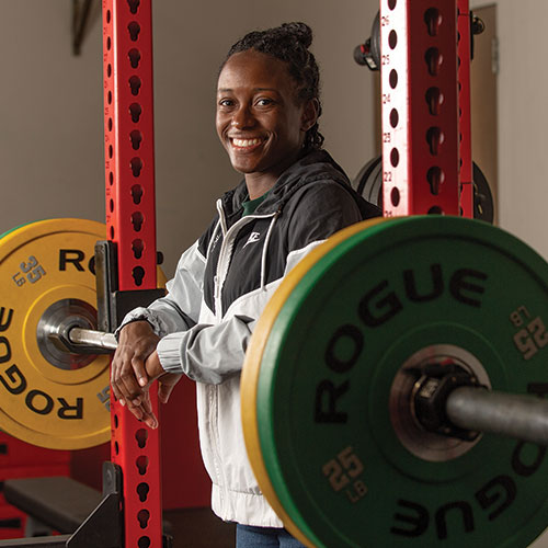 Ayana Fields in the Weight Room