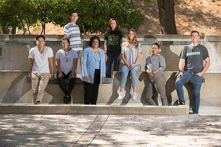 President Coley with students