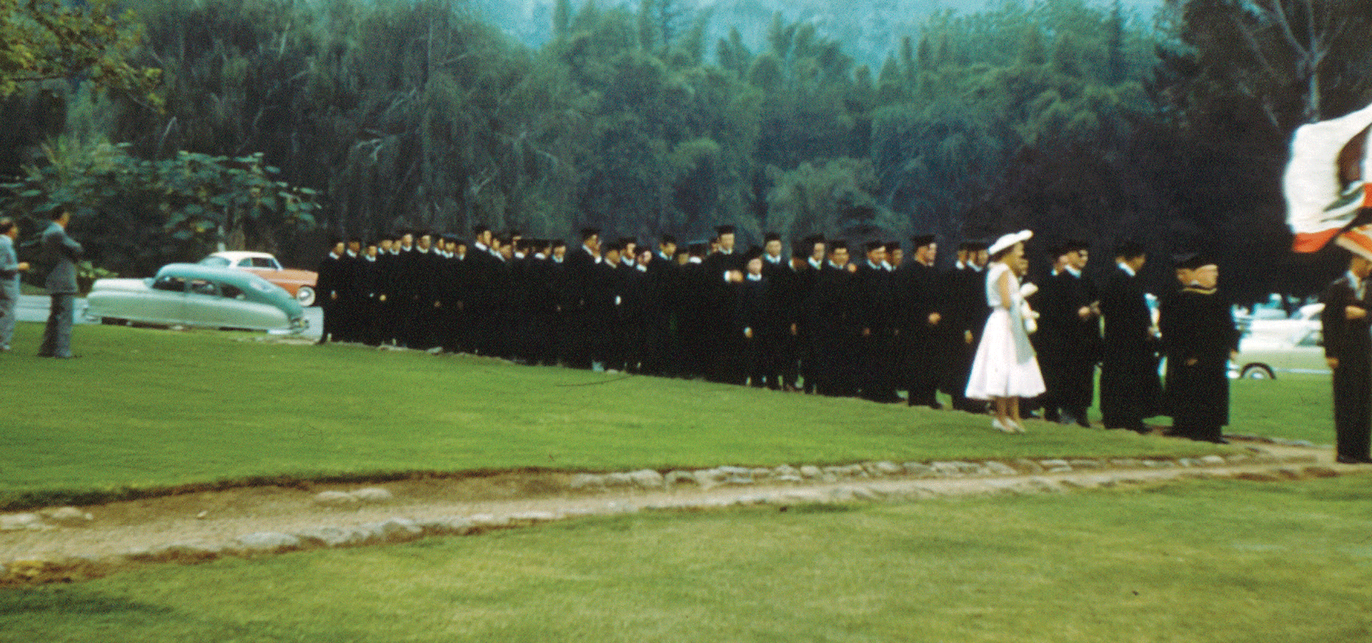 Commencement in 1957 at the Rose Garden