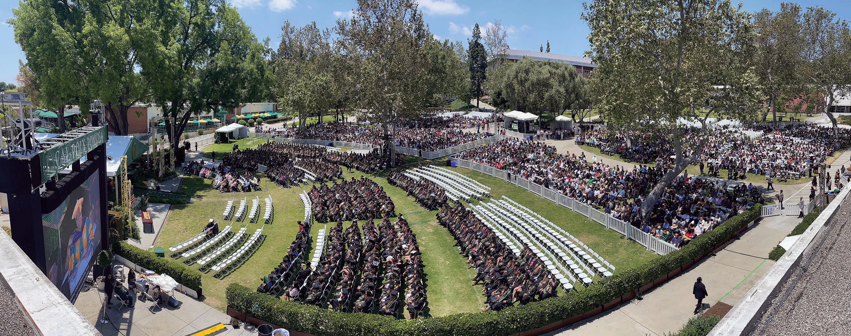 Aerial view of the 2024 commencement ceremonies.
