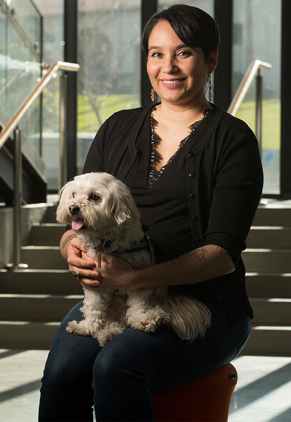 Shayda Kafai and her dog.