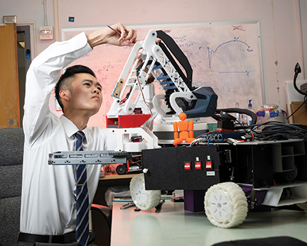 works on the arm of an unmanned ground vehicle for a Northrop Grumman Collaboration project