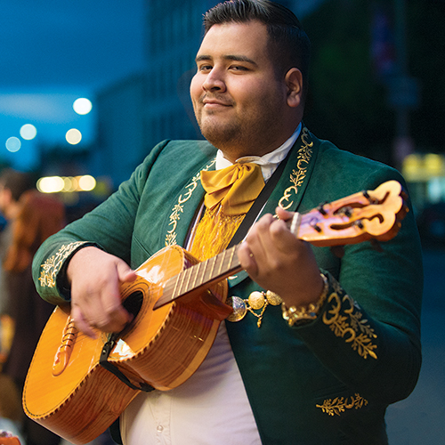 Mariachi Los Broncos perform before the State of the City Address at the Fox Theater in downtown Pomona.