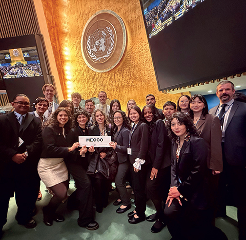 Jade Centeno with the Model UN group