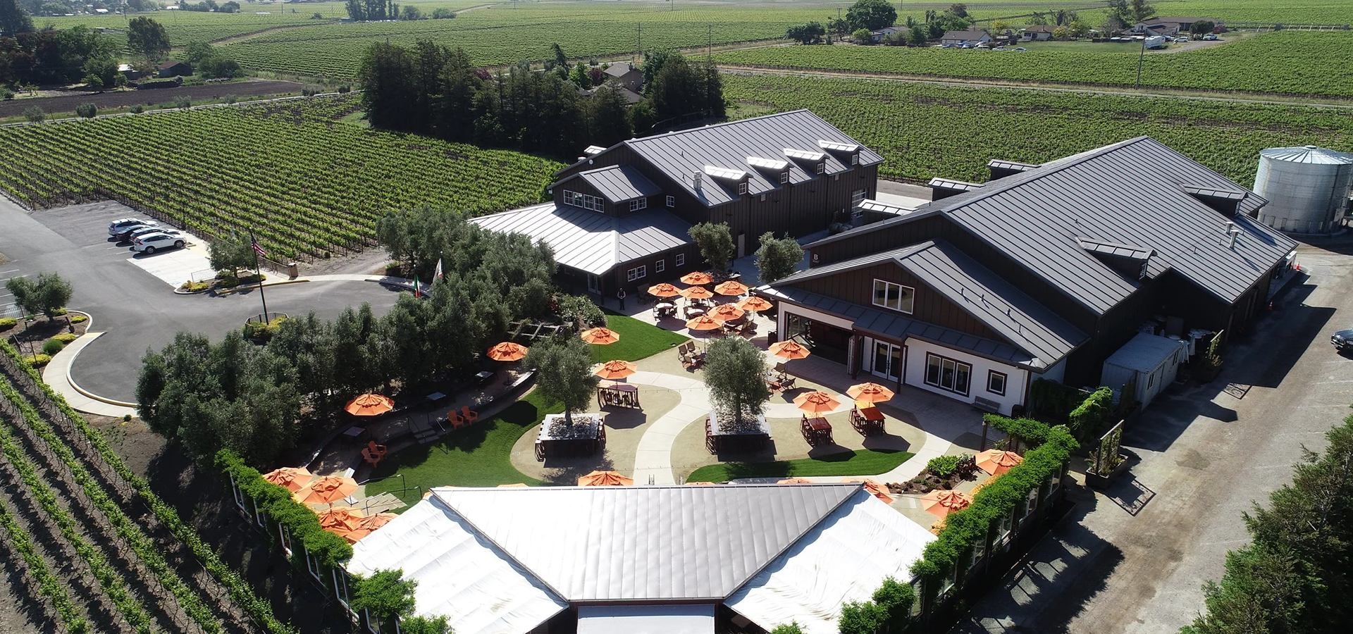 Aerial view of Roche Winery in Sonoma