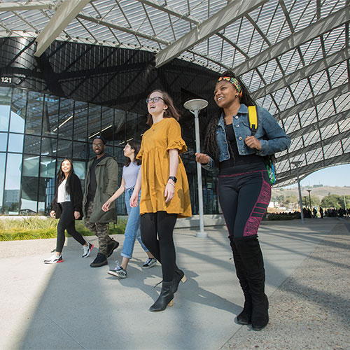 Students walking in the SSB breezeway