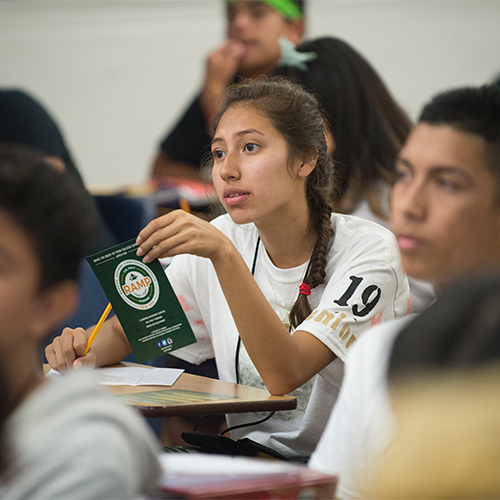 Upward Bound students learn about  Cal Poly Pomona 