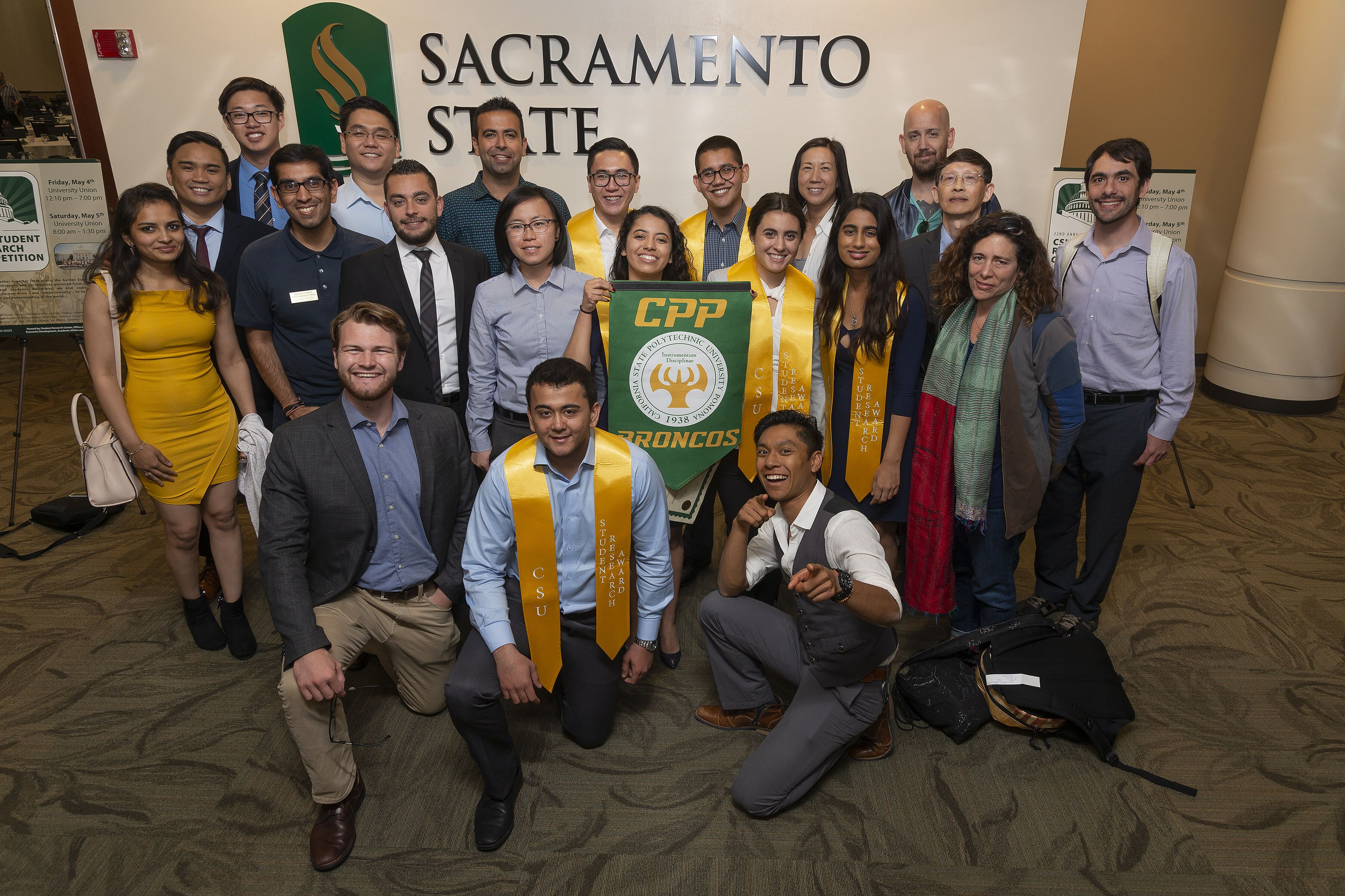 Group of students at research conference