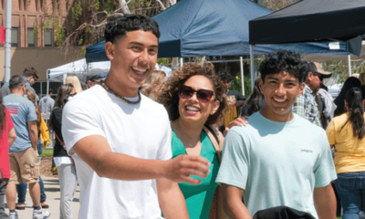 students walking on campus