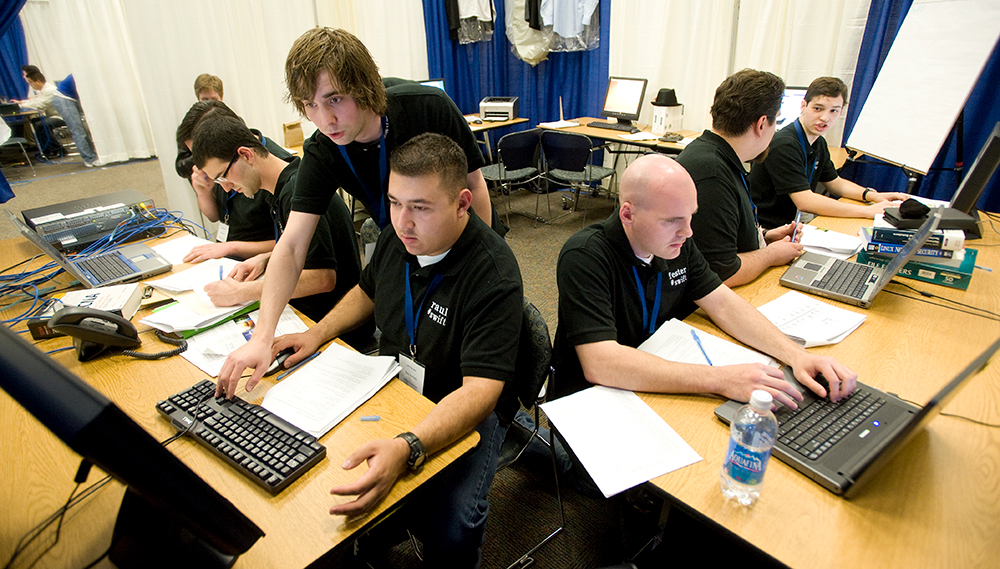 students in polysec lab