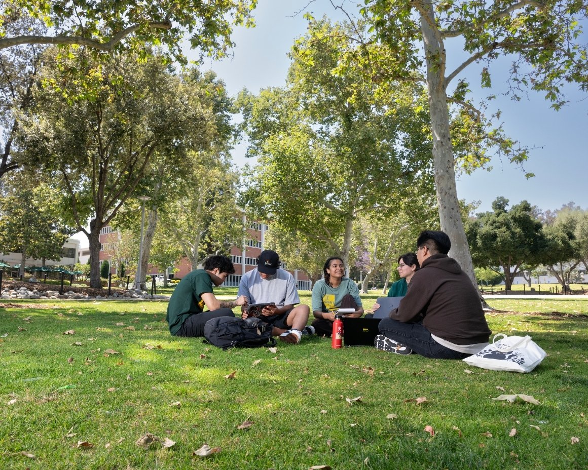 Students picnic in the Quad